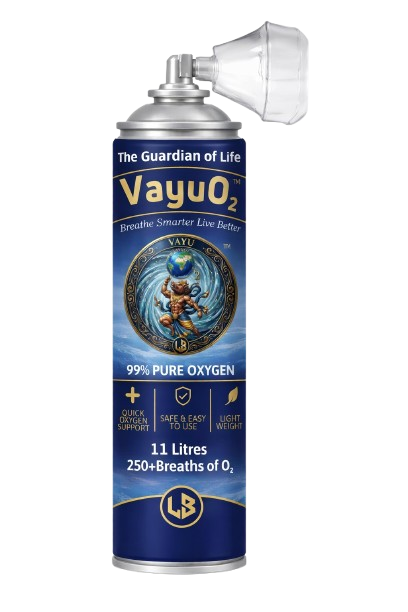 VayuO2 99% pure oxygen can with mask